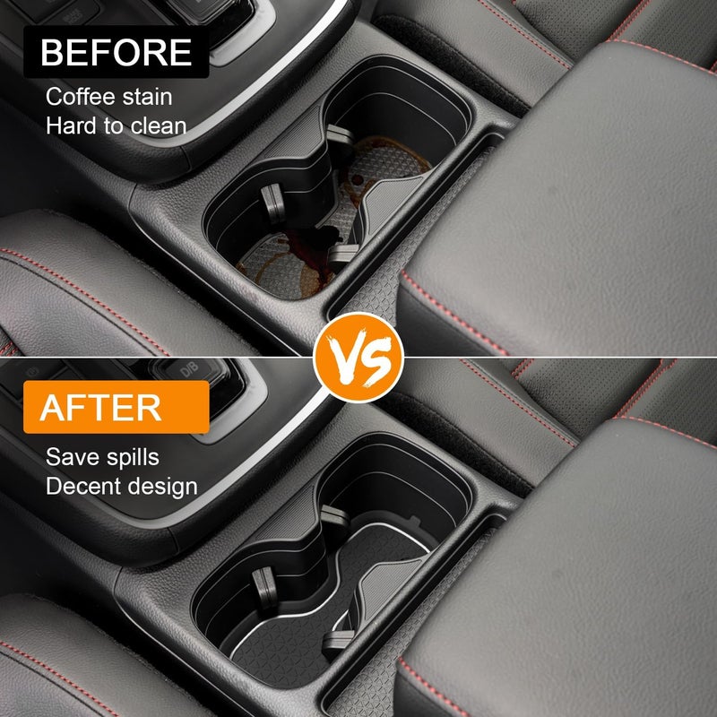 KENTUTO for Honda CRV Accessories 2023 2024 2025 2026 3D Cup Holder Center Console Liner Inserts Silicone Anti-dust Mat Pad Interior Decoration (2 Pcs, Whtie Trim) - Image 4